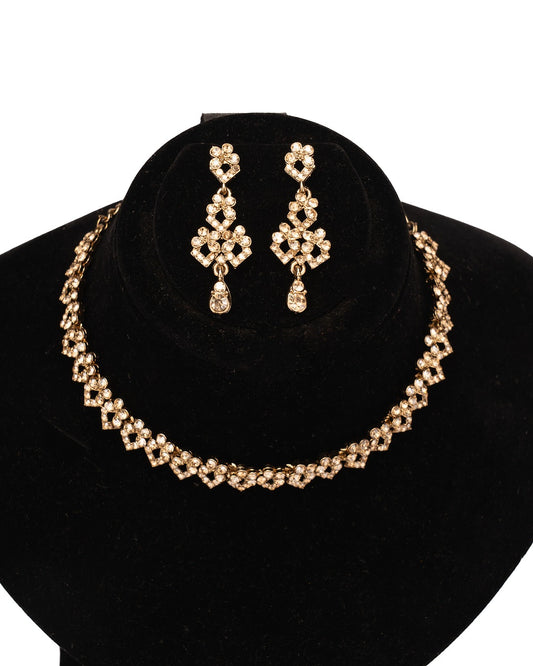 Glimmer Edge Necklace Set - Where Modern Geometry Meets Royal Shine