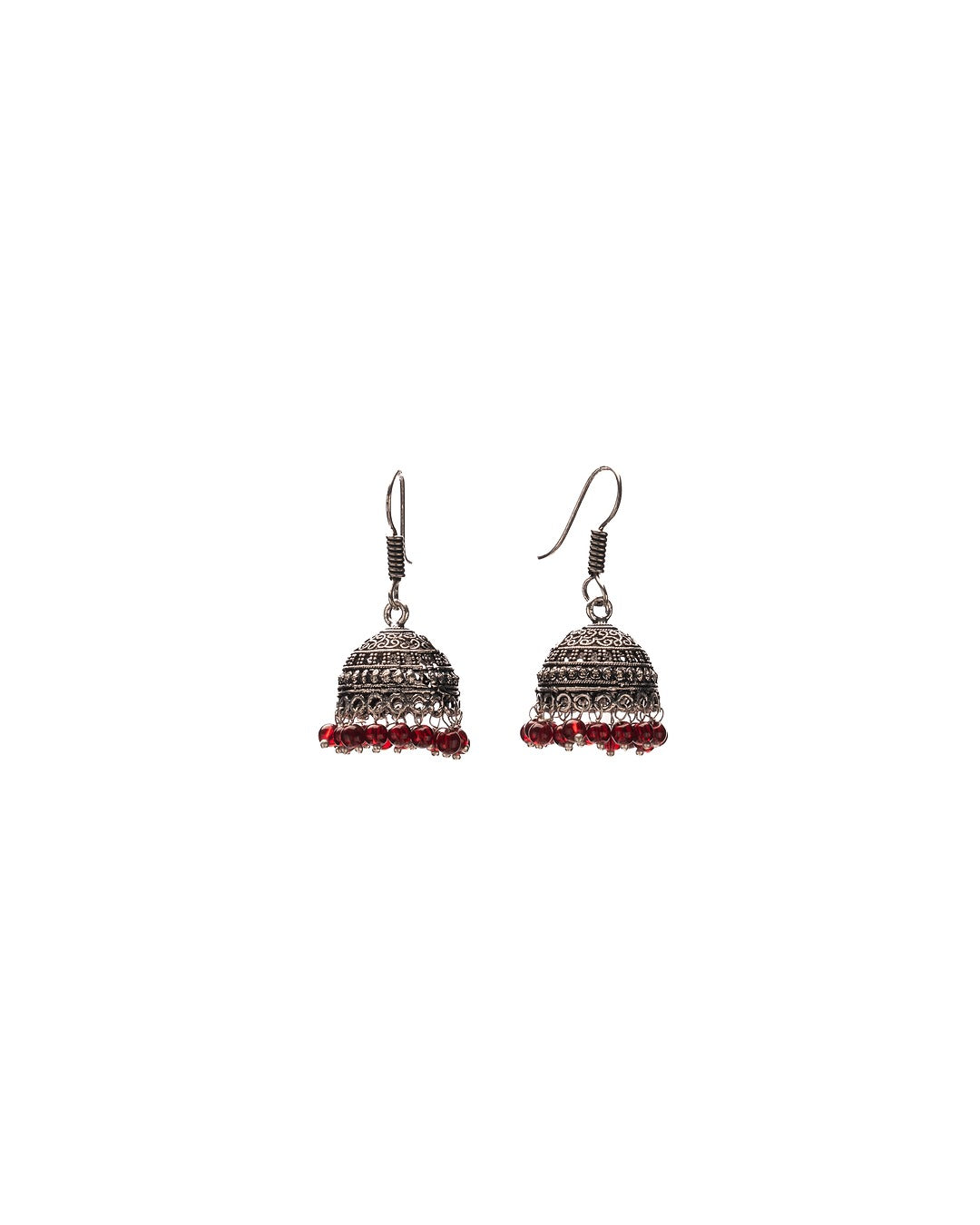Rose Dust Oxidized Jhumka - Vintage Charm with a Hint of Blush