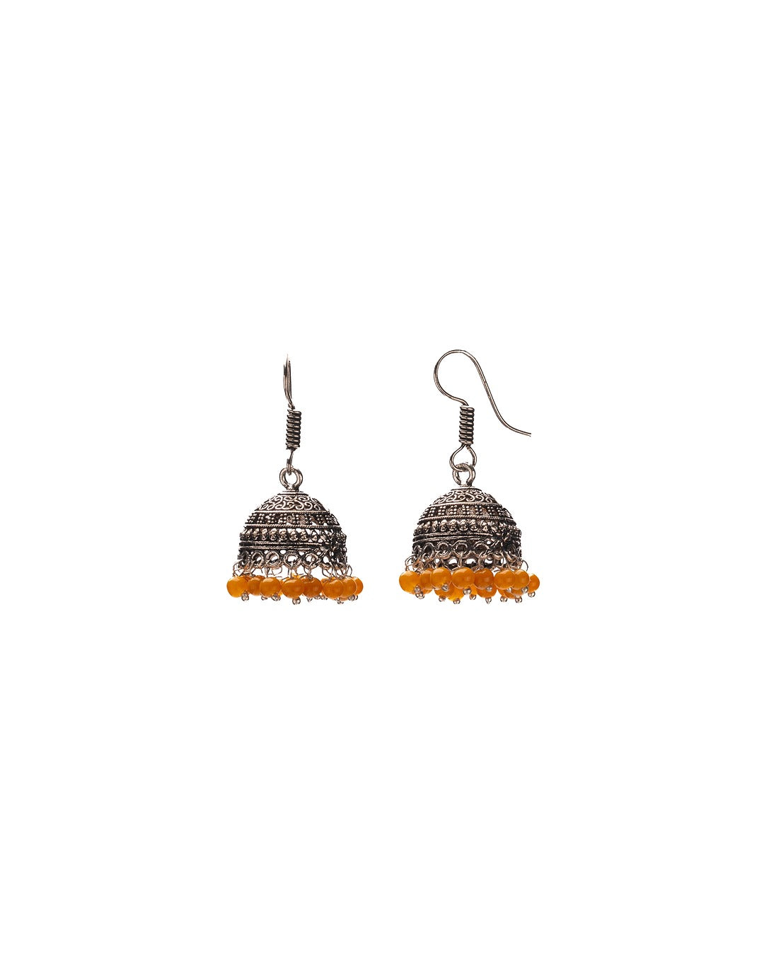 Rose Dust Oxidized Jhumka - Vintage Charm with a Hint of Blush