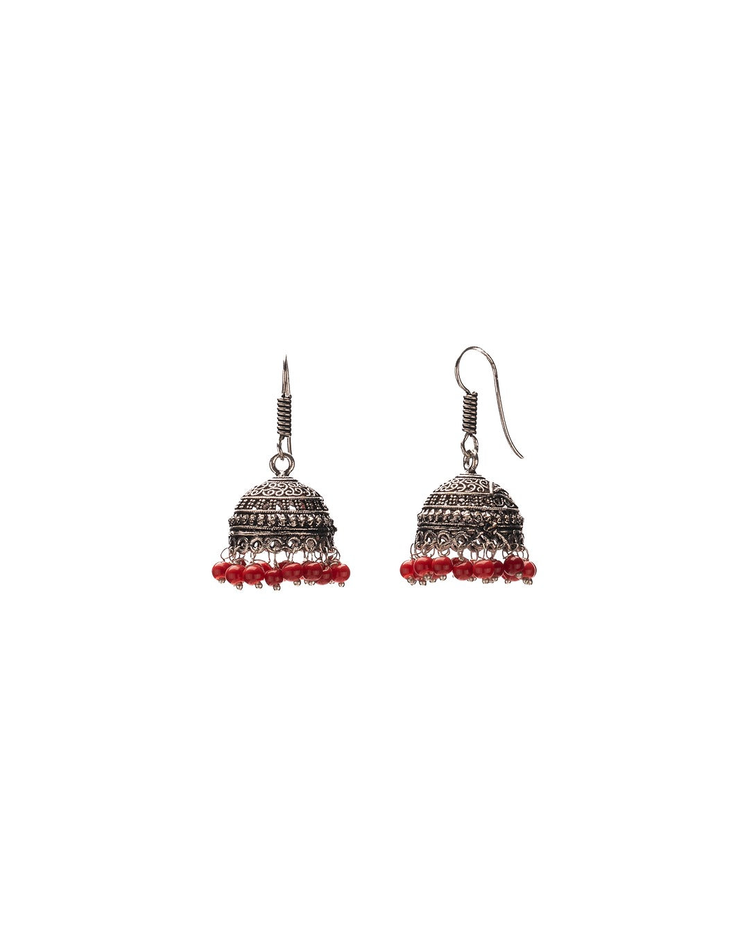 Rose Dust Oxidized Jhumka - Vintage Charm with a Hint of Blush