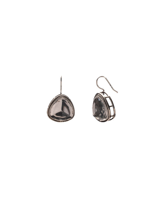 Twilight Drop: Sleek Teardrop Crystal Earrings - Where Simplicity Meets Bold Elegance