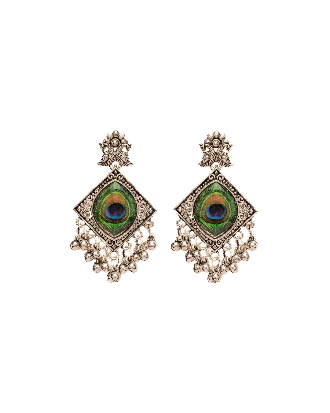 Regal Charm Peacock Drop Earrings - Graceful Elegance in Every Detail