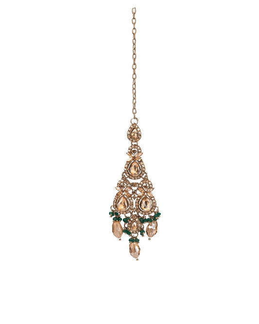 The Royal Rajputi Set - A Heritage of Grandeur in Gold & Green
