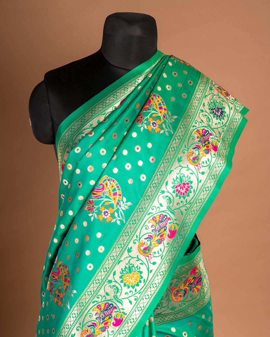 Meher-E-Peela Symphony in Green and Gold - Crafted Elegance That Whispers Royalty