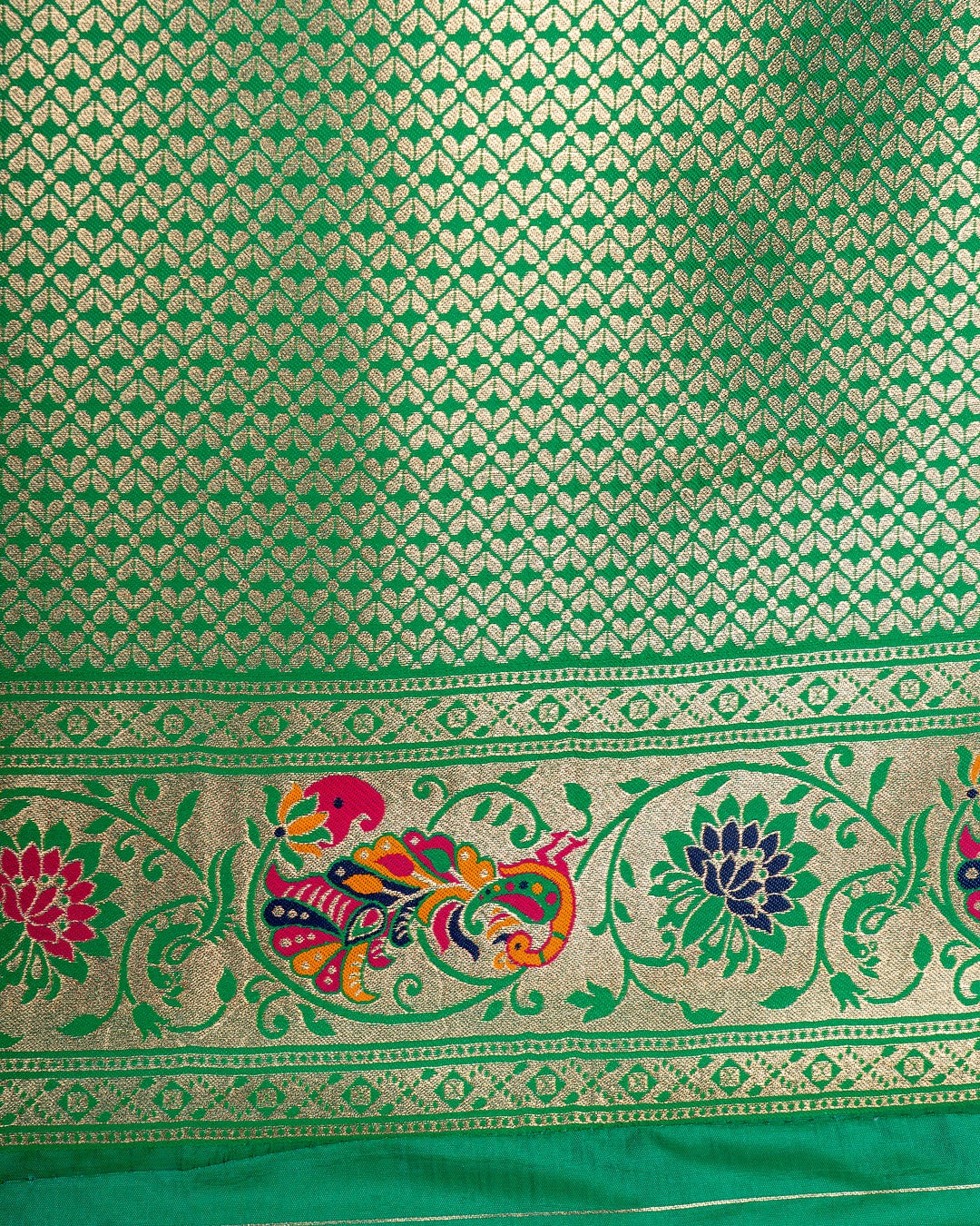 Meher-E-Peela Symphony in Green and Gold - Crafted Elegance That Whispers Royalty