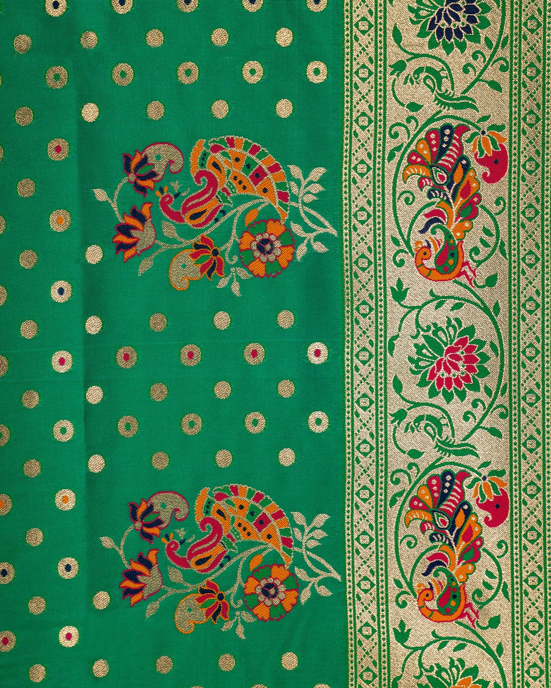 Meher-E-Peela Symphony in Green and Gold - Crafted Elegance That Whispers Royalty