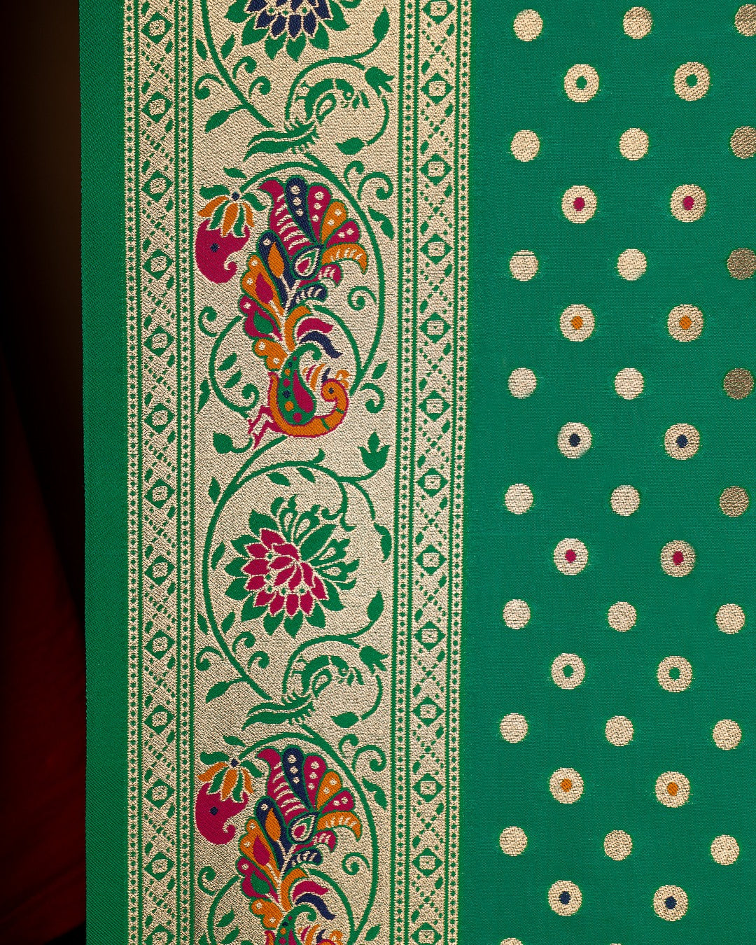 Meher-E-Peela Symphony in Green and Gold - Crafted Elegance That Whispers Royalty