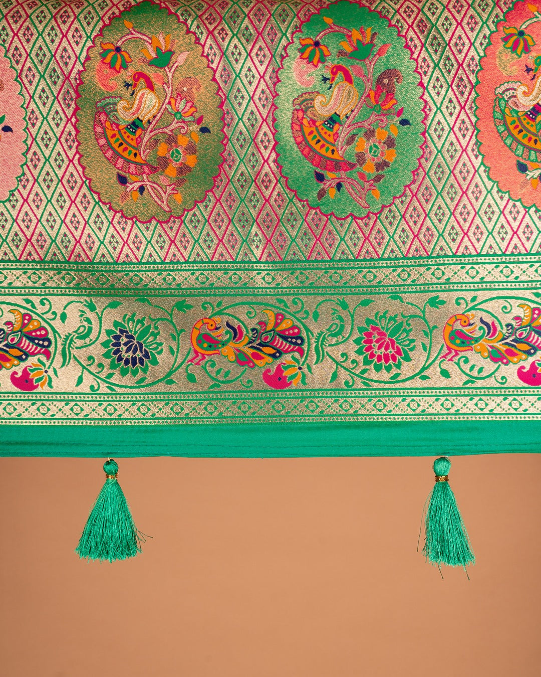 Meher-E-Peela Symphony in Green and Gold - Crafted Elegance That Whispers Royalty