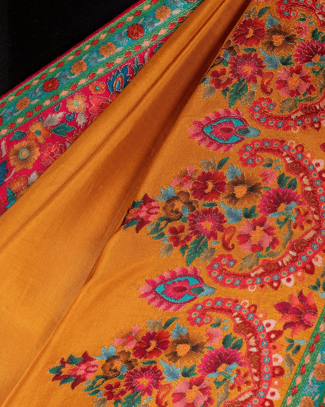 Sunlit Grace – The Mustard Yellow Embroidered Saree - Brighten Your Style with a Touch of Heritage