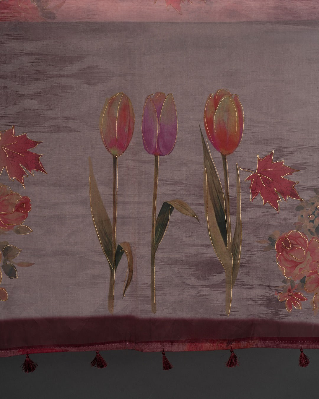 Bloom with Grace, Drape with Delight - A Canvas of Florals on Sheer Elegance