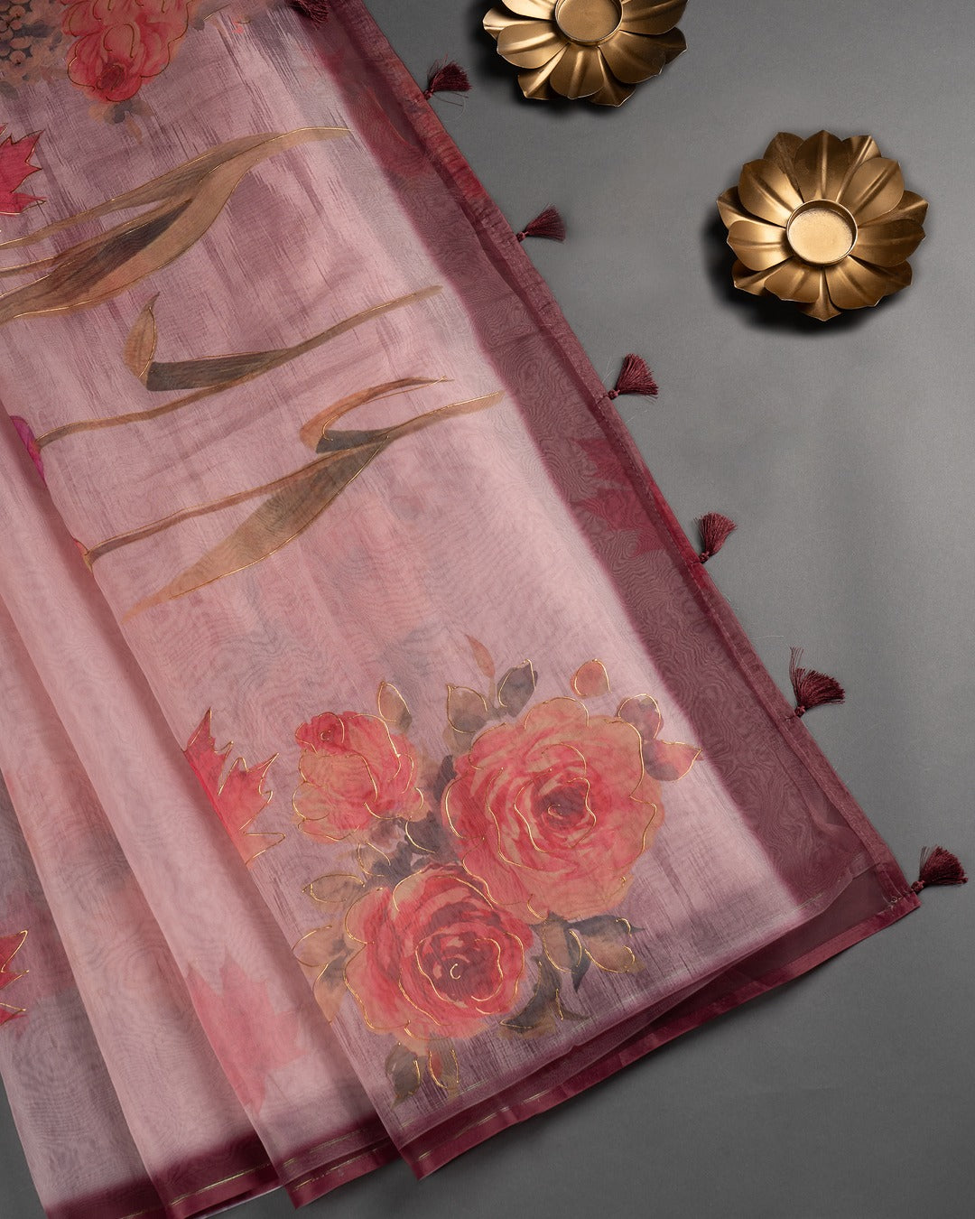 Bloom with Grace, Drape with Delight - A Canvas of Florals on Sheer Elegance