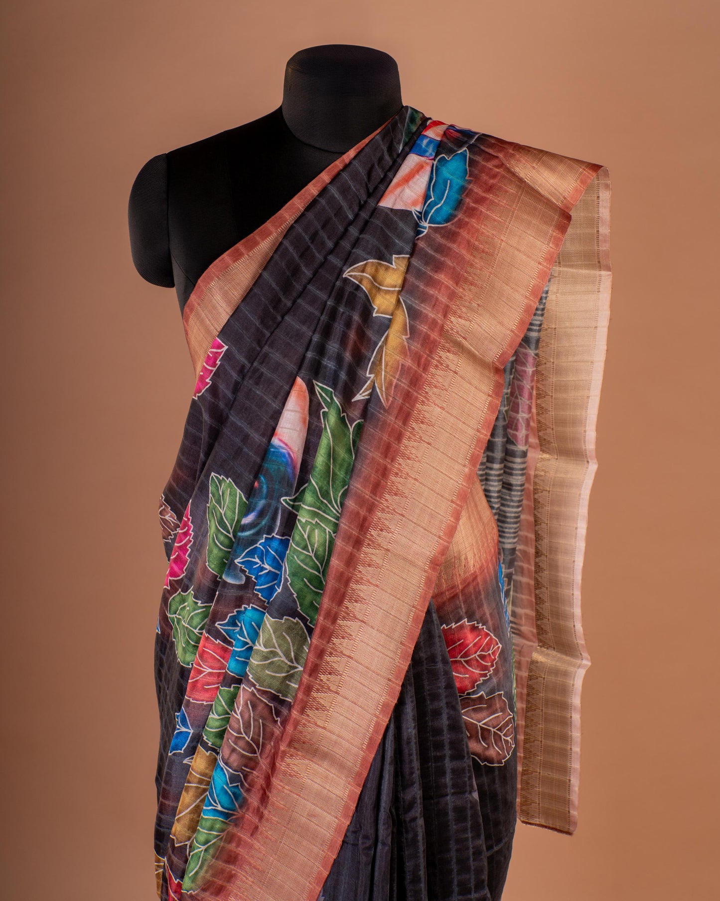 Bold Leaves, Soft Elegance - A Saree That Blooms