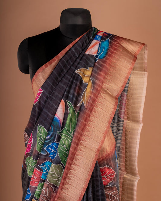 Bold Leaves, Soft Elegance - A Saree That Blooms