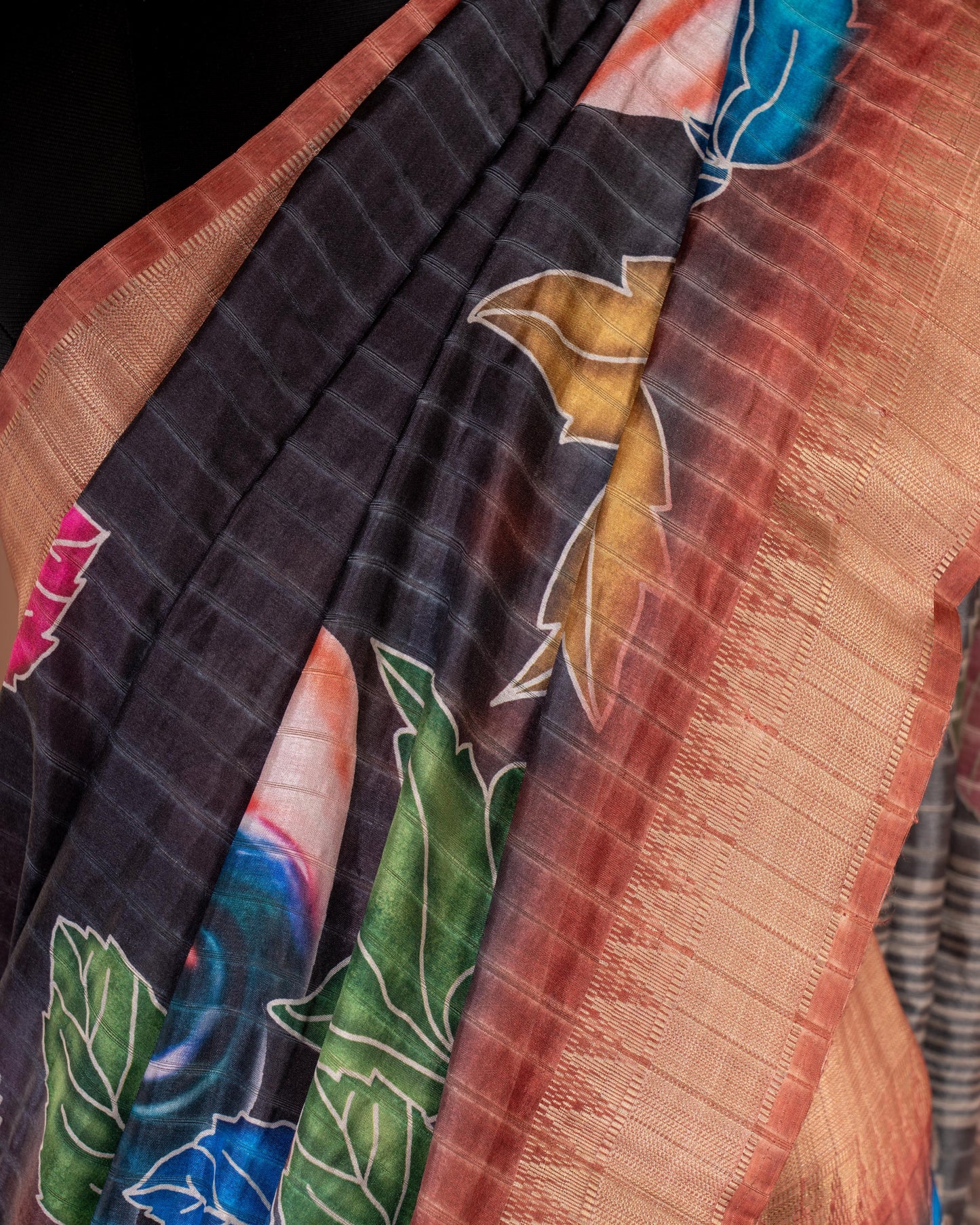 Bold Leaves, Soft Elegance - A Saree That Blooms