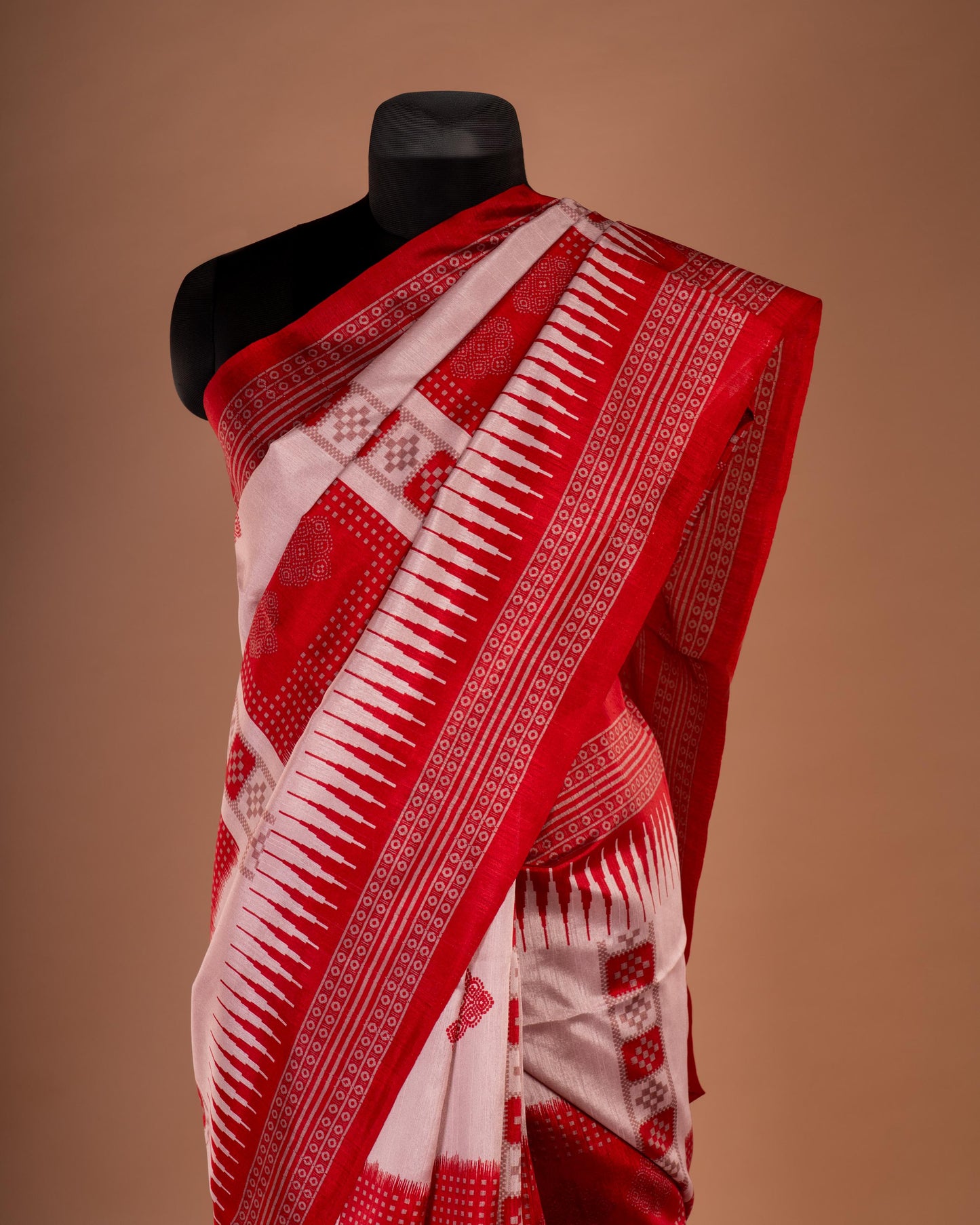 Redefined in Red - A Heritage Drape with Modern Grace
