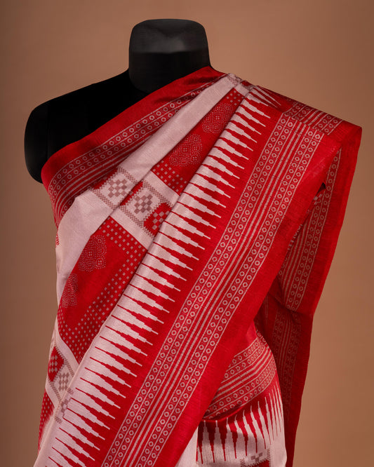 Redefined in Red - A Heritage Drape with Modern Grace