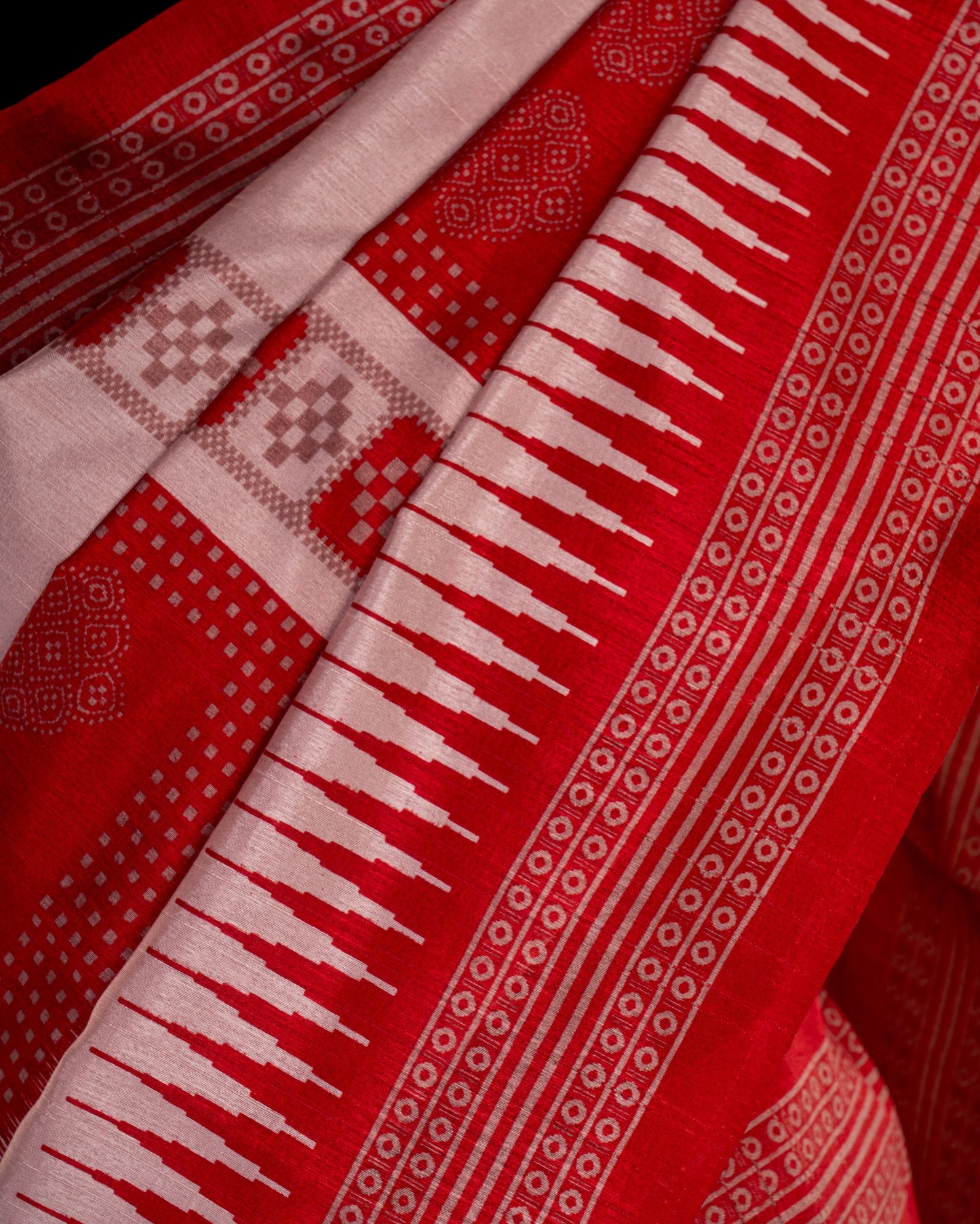 Redefined in Red - A Heritage Drape with Modern Grace