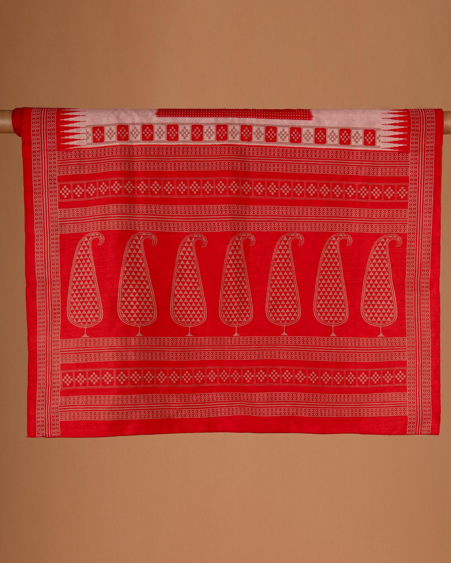 Redefined in Red - A Heritage Drape with Modern Grace