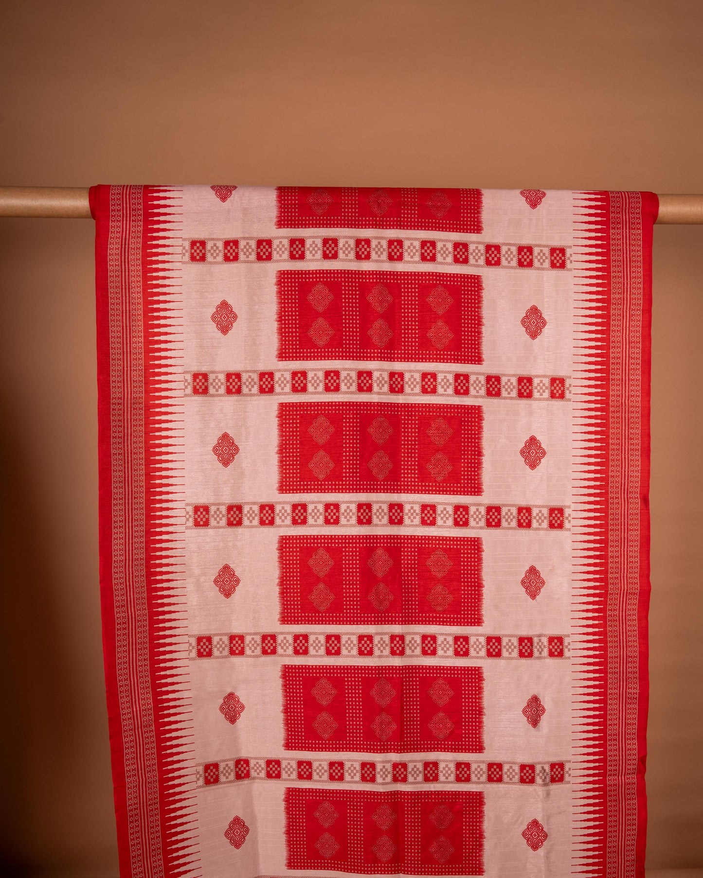 Redefined in Red - A Heritage Drape with Modern Grace
