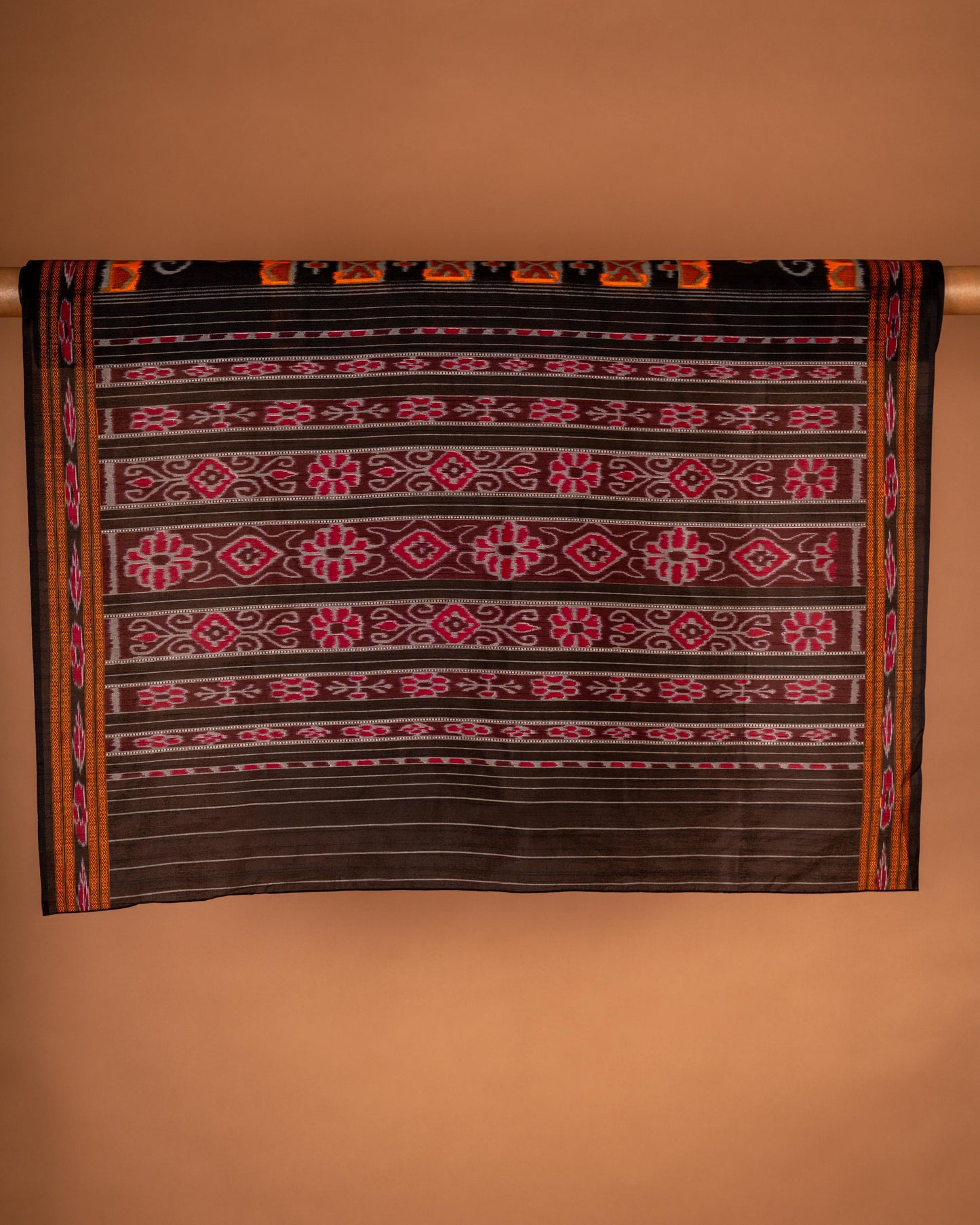 Fire & Threads – Vibrance Woven in Ikat Elegance