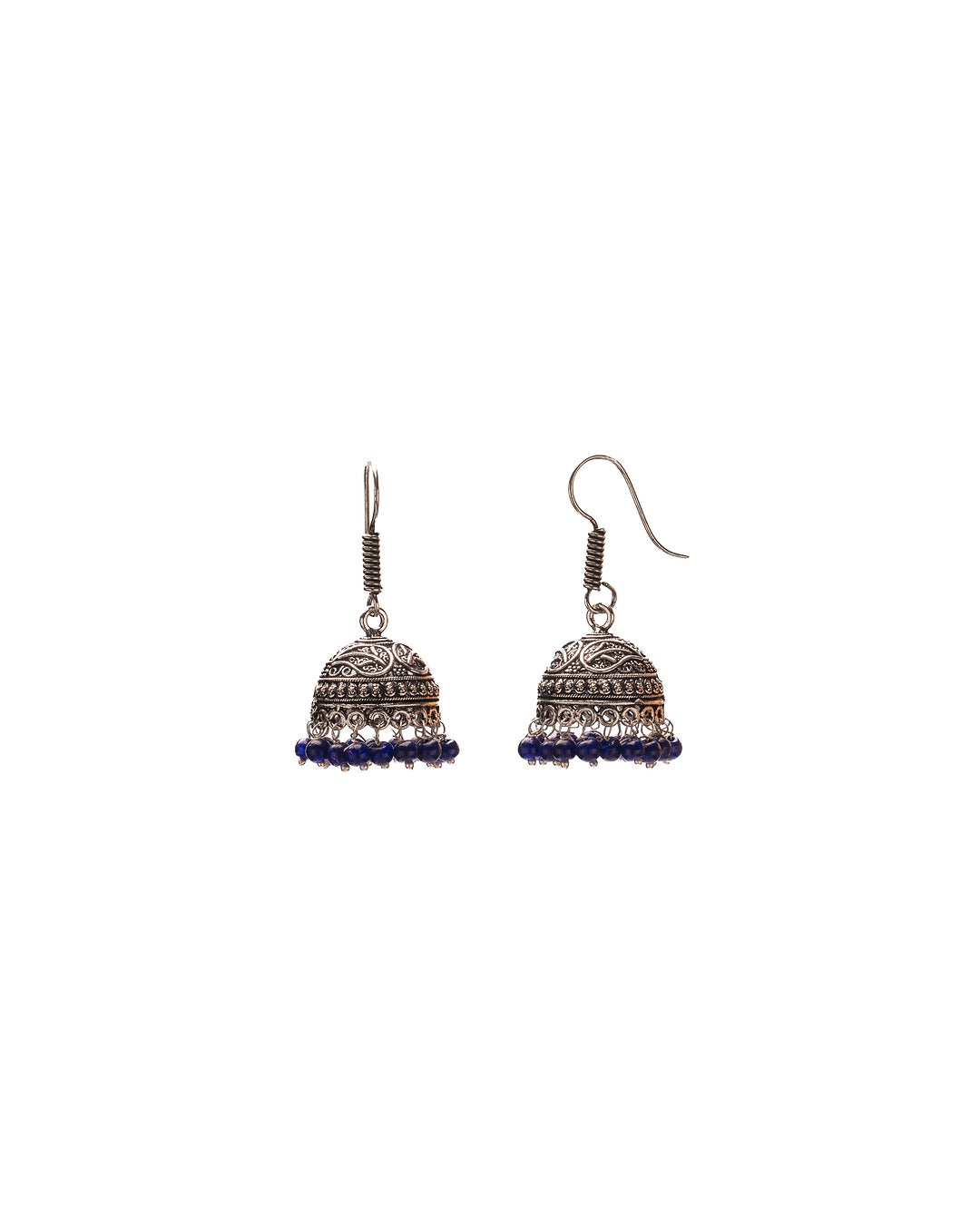 Rose Dust Oxidized Jhumka - Vintage Charm with a Hint of Blush