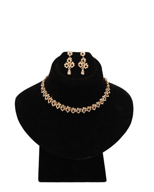 Glimmer Edge Necklace Set - Where Modern Geometry Meets Royal Shine