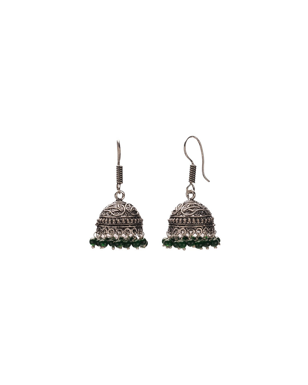 Rose Dust Oxidized Jhumka - Vintage Charm with a Hint of Blush