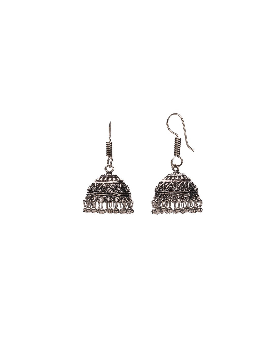 Rose Dust Oxidized Jhumka - Vintage Charm with a Hint of Blush
