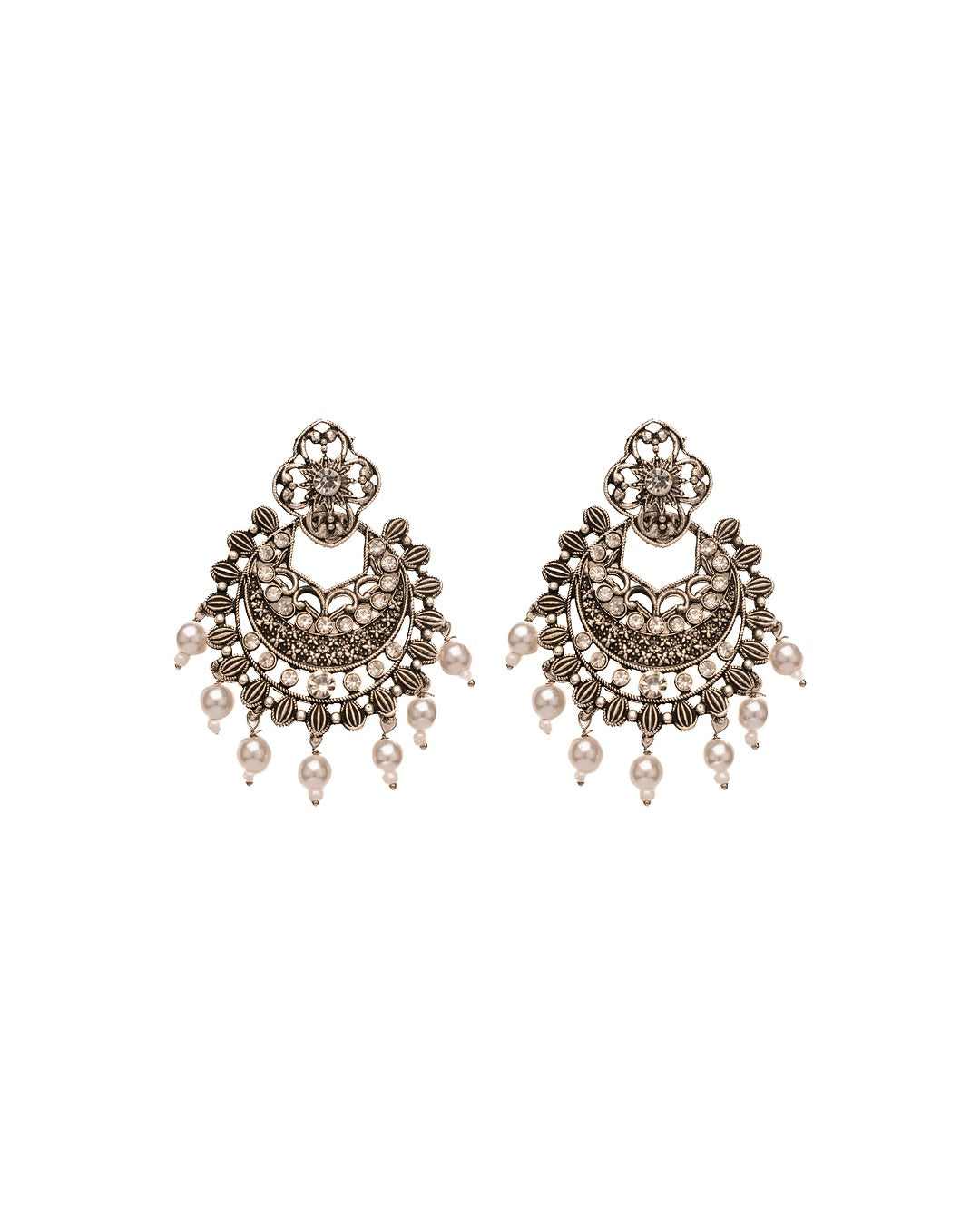 Antique Bloom Crescent Earrings - Where Tradition Blossoms in Style