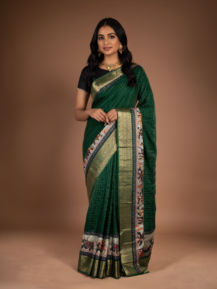 Royal Green Banarasi Silk Saree - When Heritage Weaves Its Golden Magic