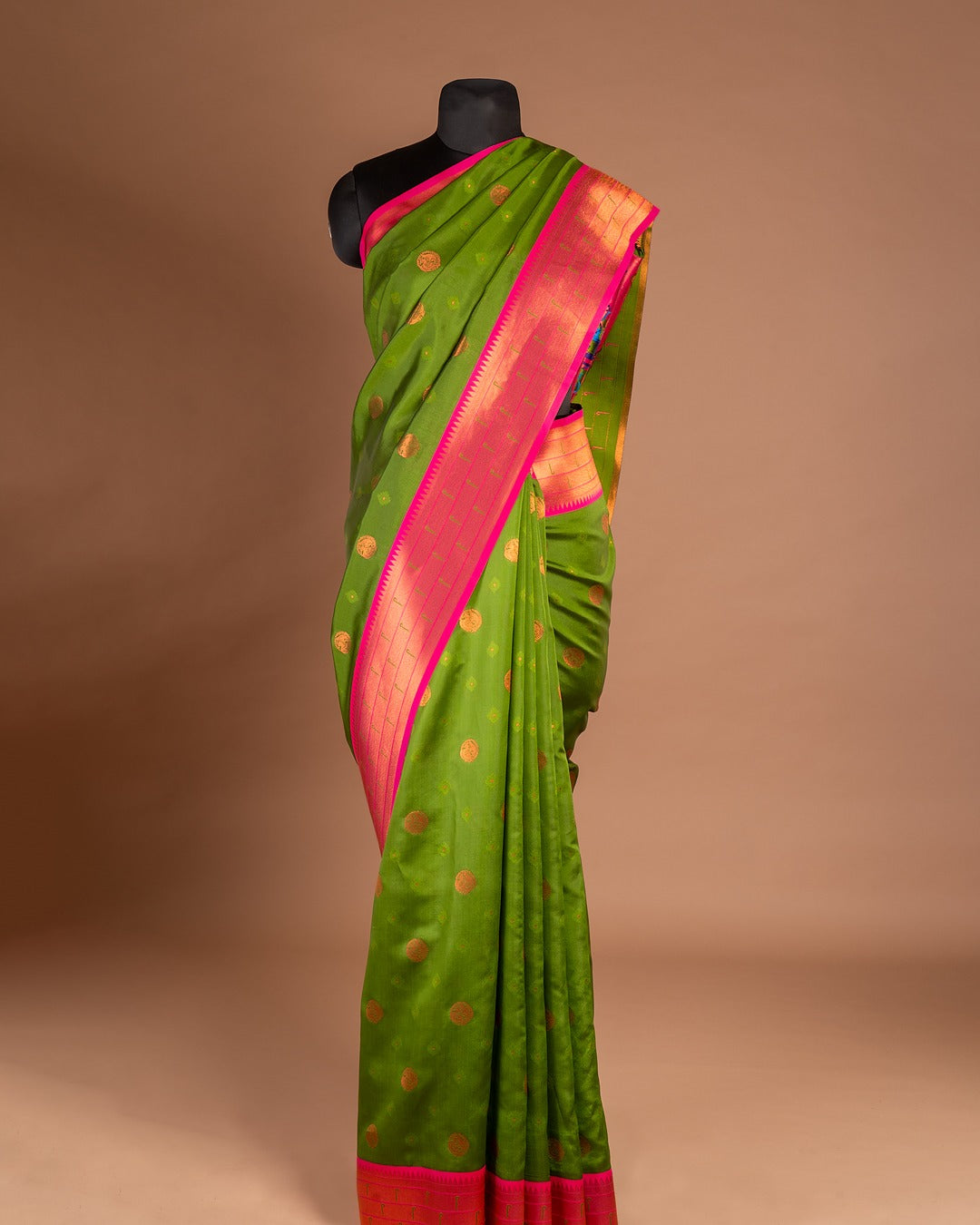 Boldly Traditional – The Radiant Green Silk Saree - Celebrate Culture with a Splash of Colour and Craft