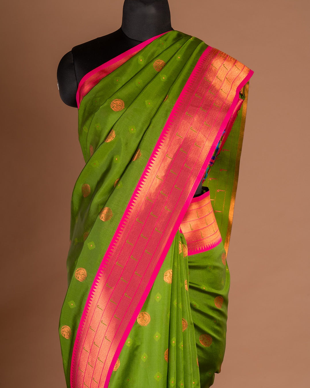 Boldly Traditional – The Radiant Green Silk Saree - Celebrate Culture with a Splash of Colour and Craft