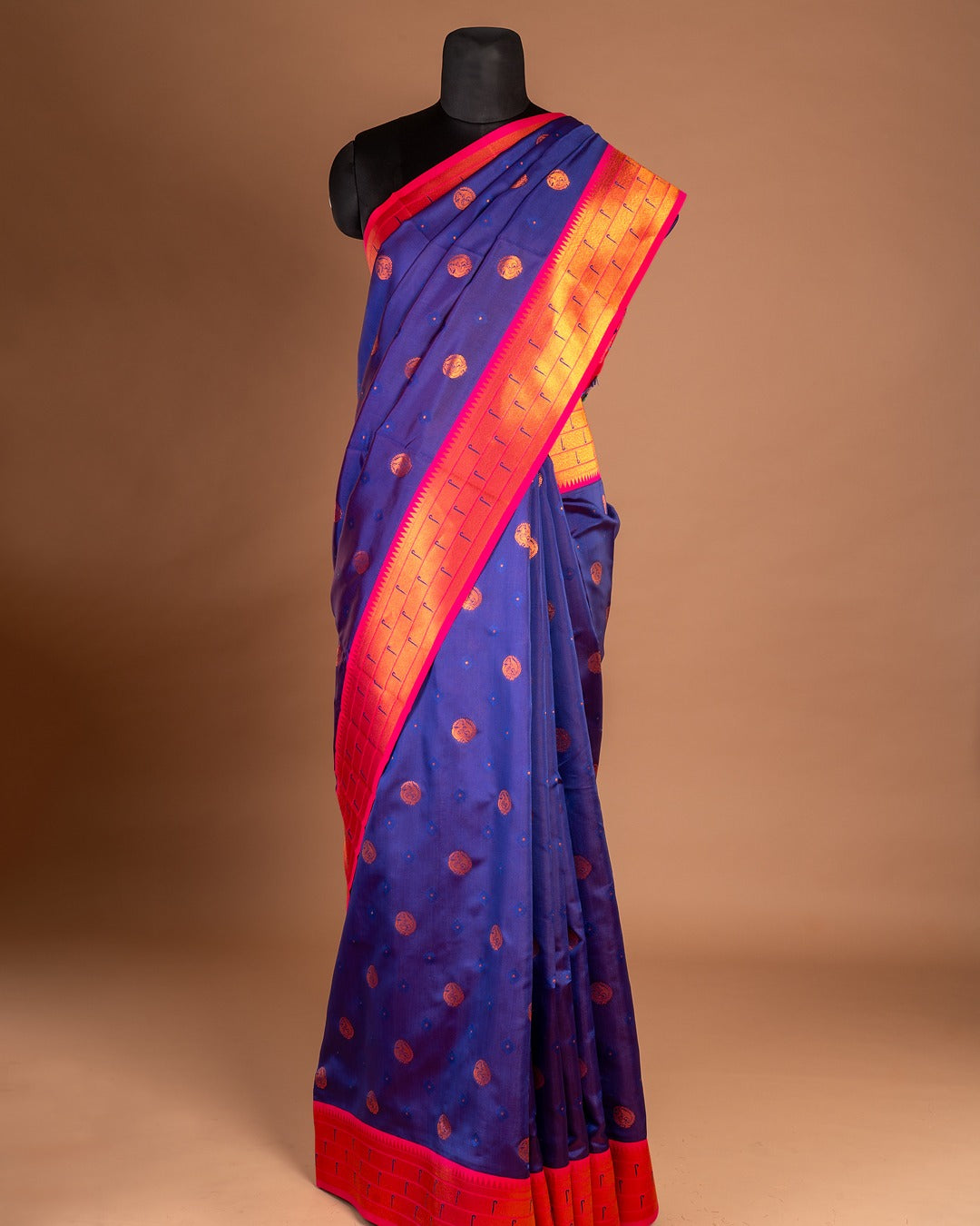 Majestic in Every Fold – The Royal Blue Zari Silk Saree - Bold Beauty, Woven in Tradition