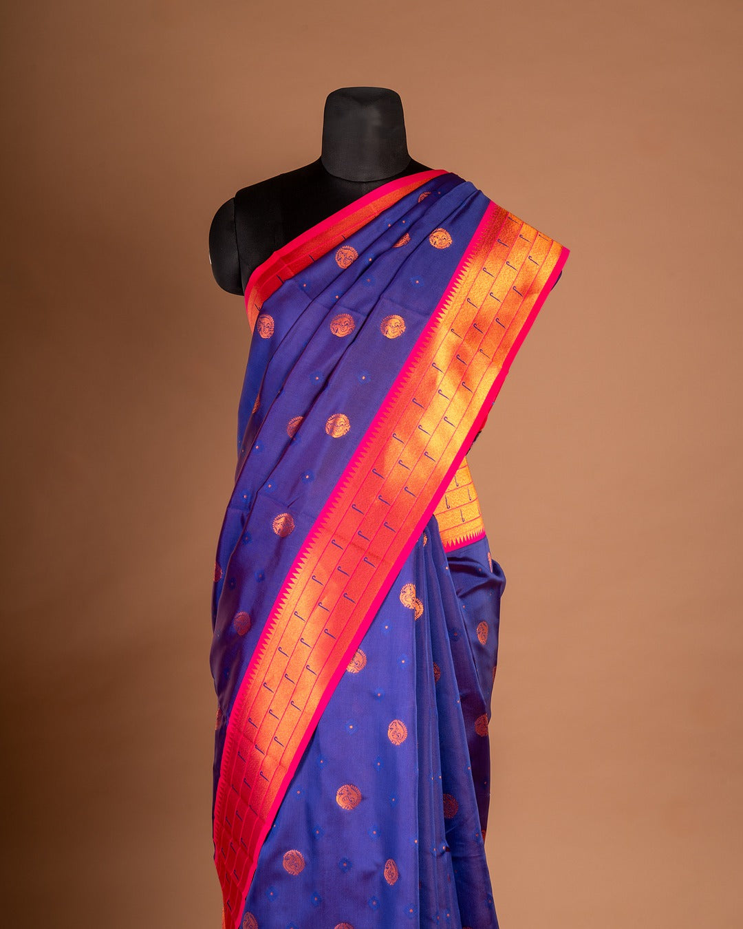 Majestic in Every Fold – The Royal Blue Zari Silk Saree - Bold Beauty, Woven in Tradition