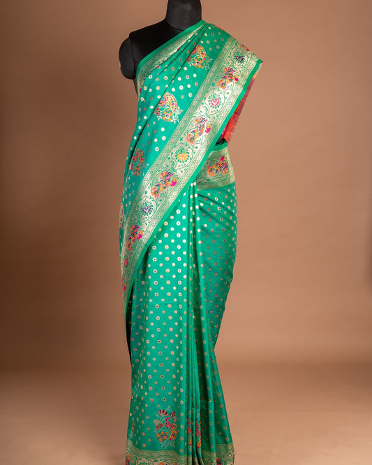 Meher-E-Peela Symphony in Green and Gold - Crafted Elegance That Whispers Royalty