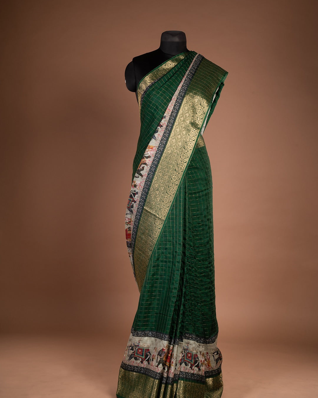 Royal Green Banarasi Silk Saree - When Heritage Weaves Its Golden Magic