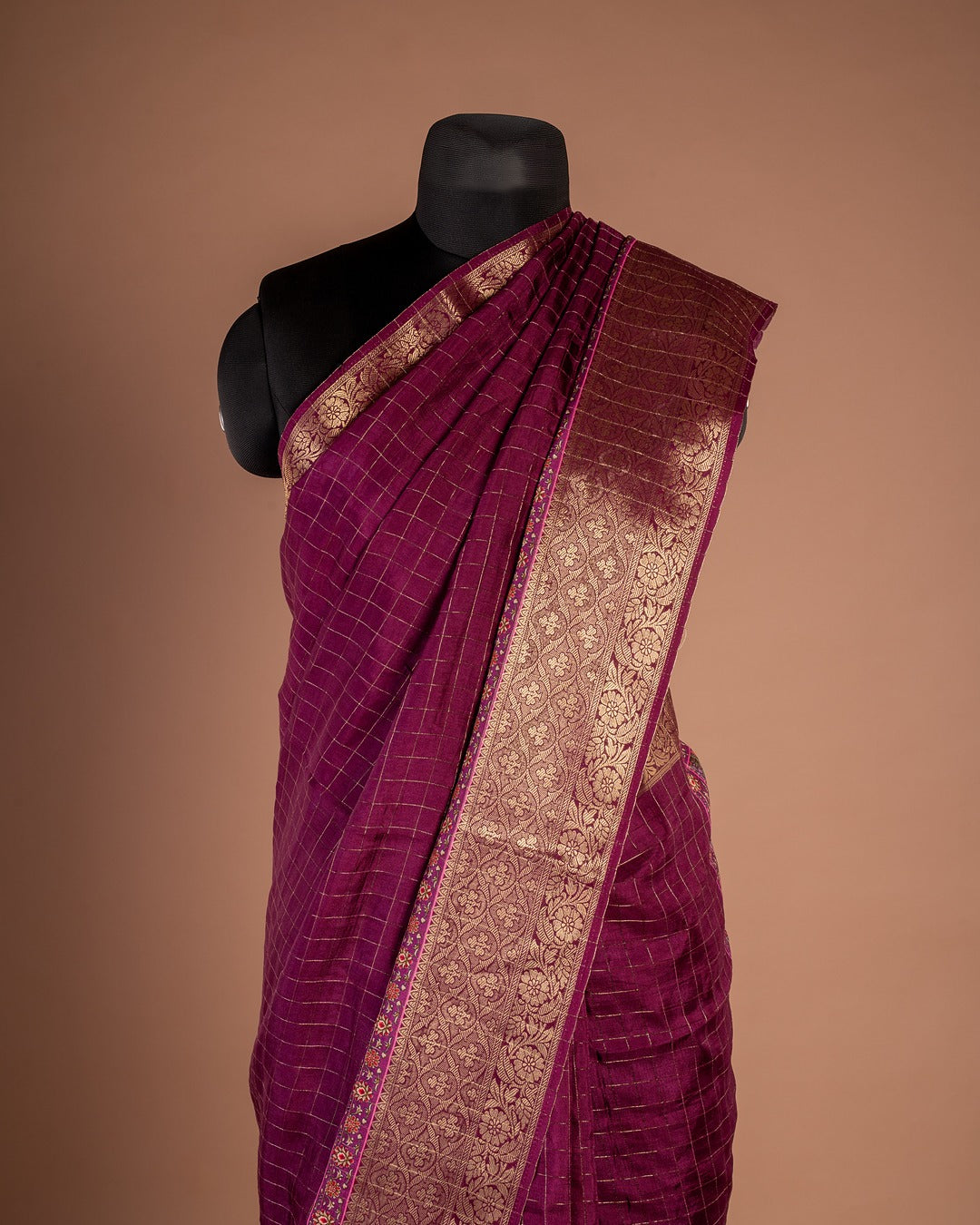 Deep Magenta Banarasi Saree - Shimmering Threads of Tradition