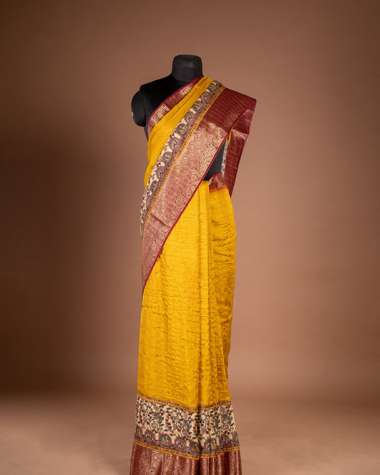 Classic Mustard Banarasi Saree - A burst of sunshine woven with tradition