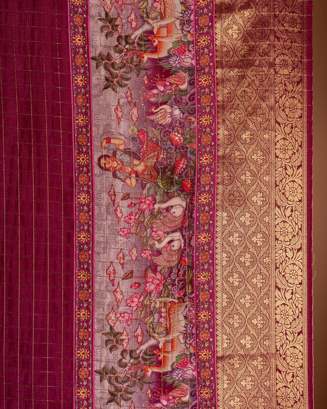 Deep Magenta Banarasi Saree - Shimmering Threads of Tradition