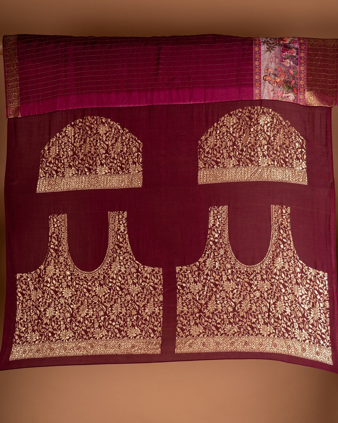 Deep Magenta Banarasi Saree - Shimmering Threads of Tradition