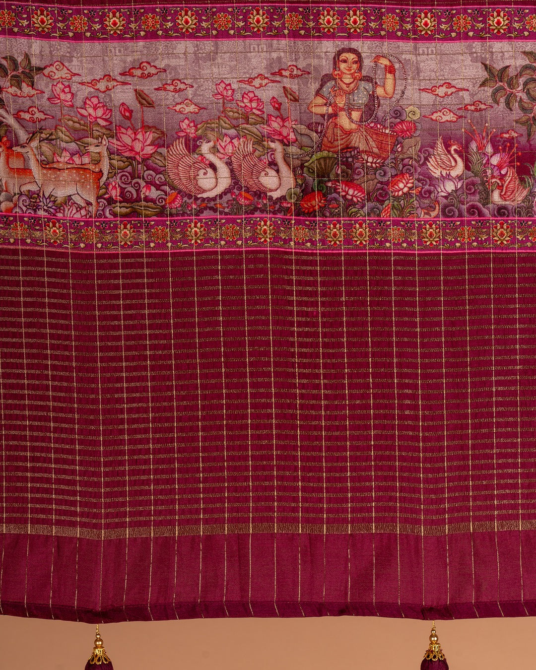 Deep Magenta Banarasi Saree - Shimmering Threads of Tradition
