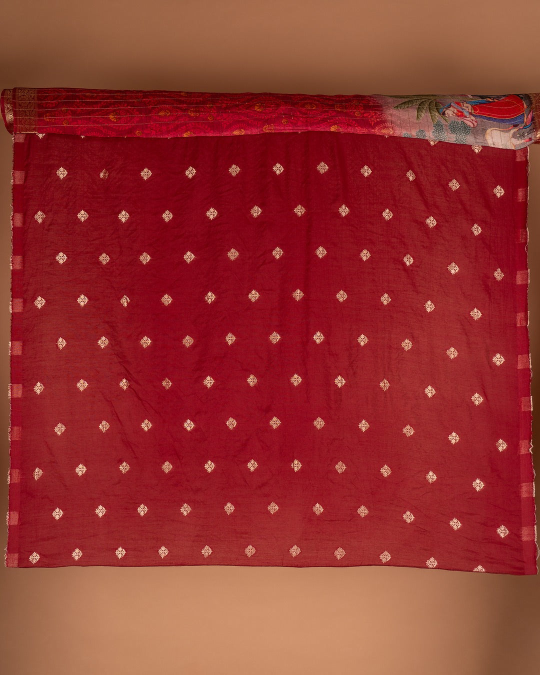 Maroon Banarasi Silk Saree with Majestic Palace Motifs - Royal Legacy, Woven in Threads