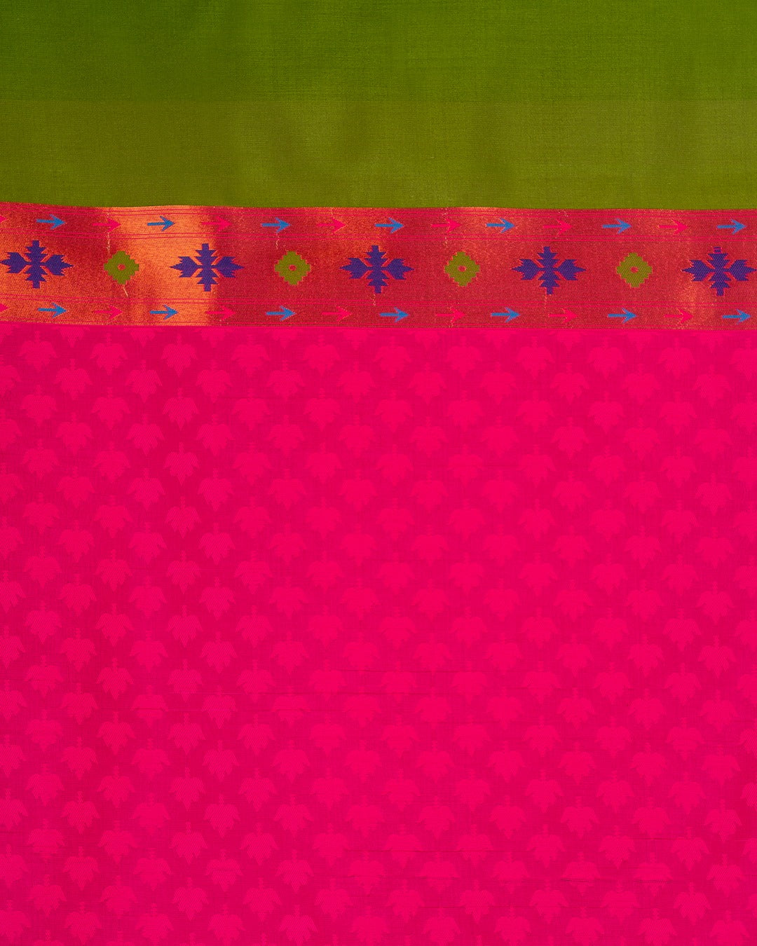 Boldly Traditional – The Radiant Green Silk Saree - Celebrate Culture with a Splash of Colour and Craft