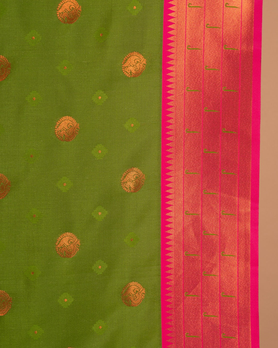 Boldly Traditional – The Radiant Green Silk Saree - Celebrate Culture with a Splash of Colour and Craft