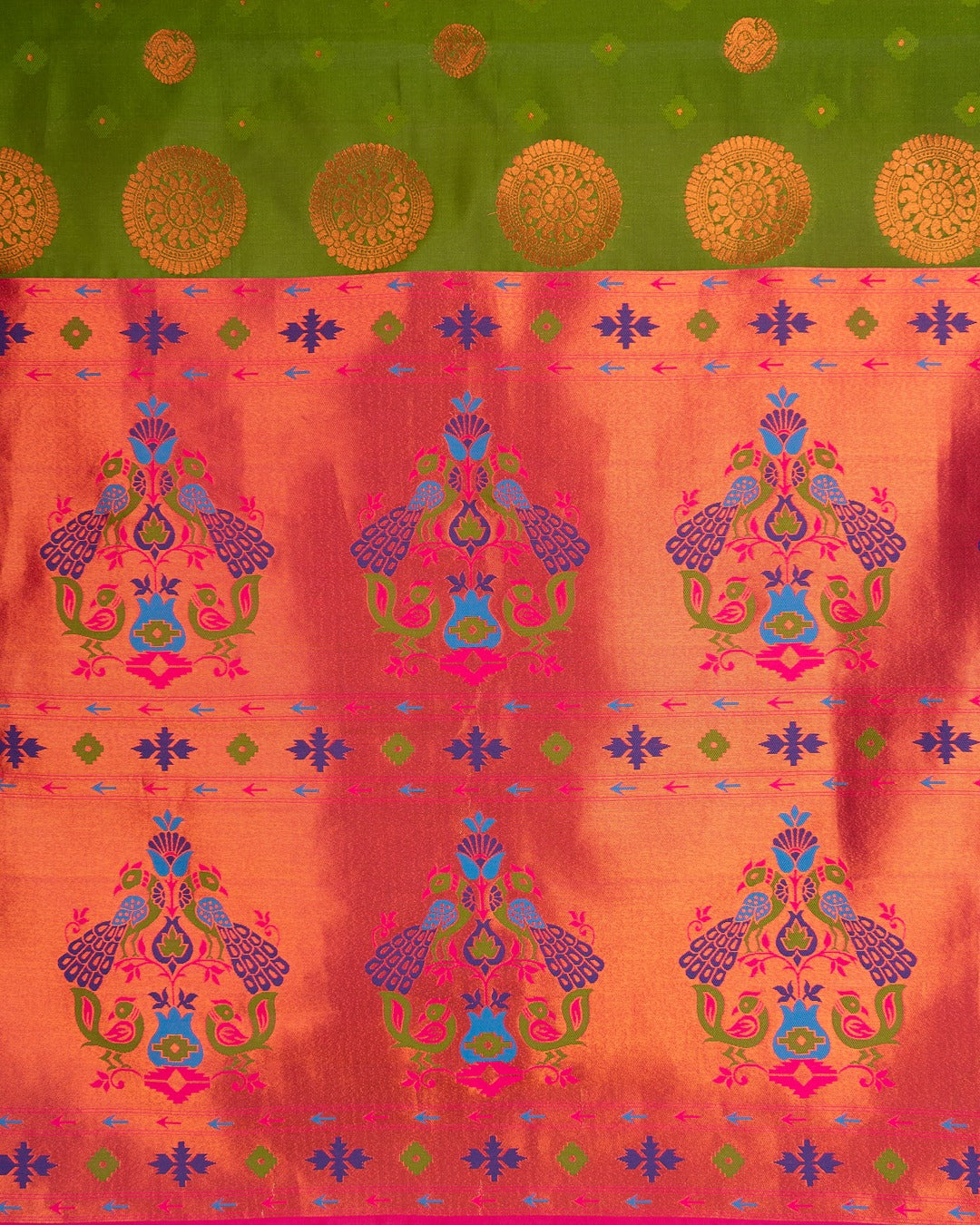 Boldly Traditional – The Radiant Green Silk Saree - Celebrate Culture with a Splash of Colour and Craft