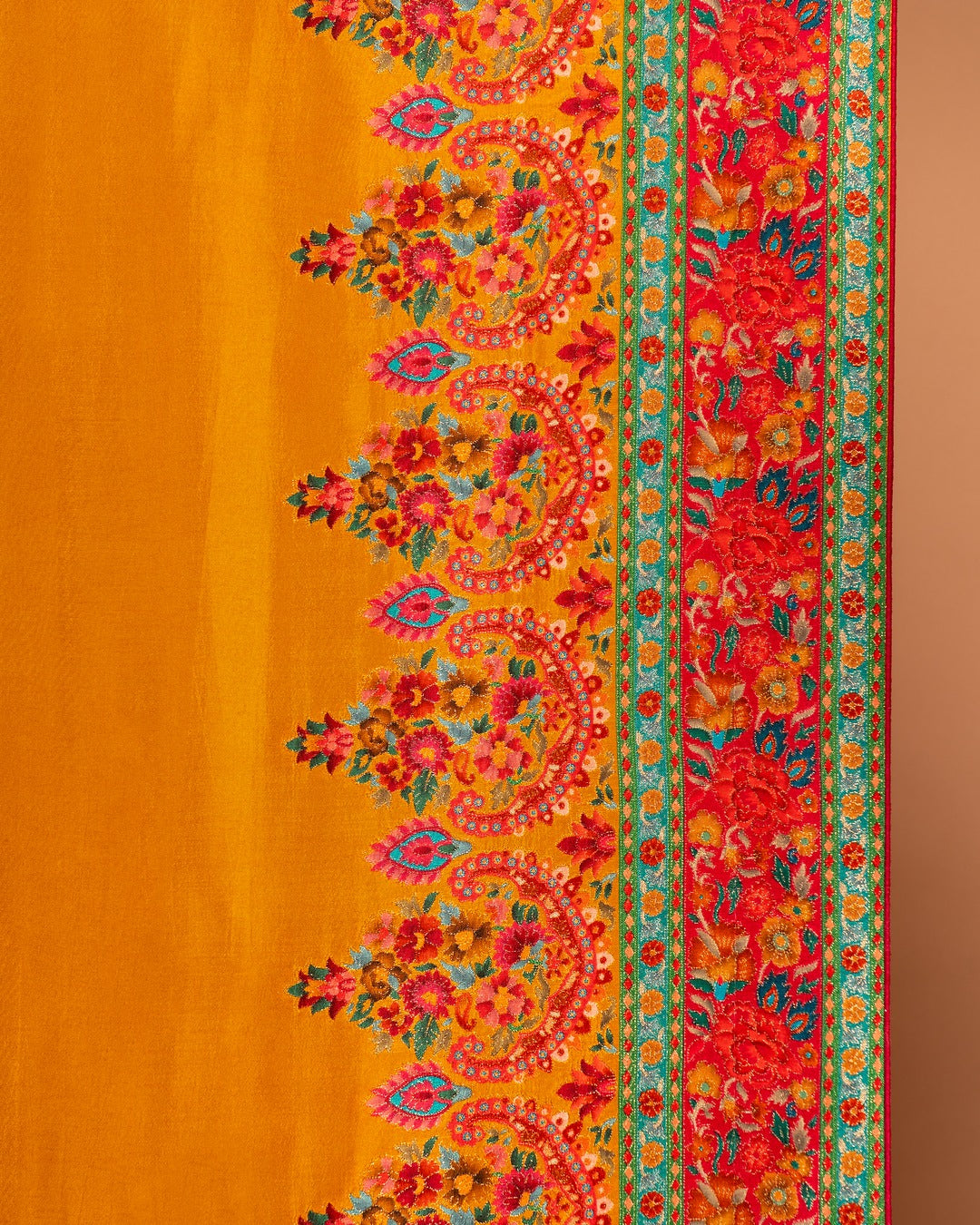Sunlit Grace – The Mustard Yellow Embroidered Saree - Brighten Your Style with a Touch of Heritage