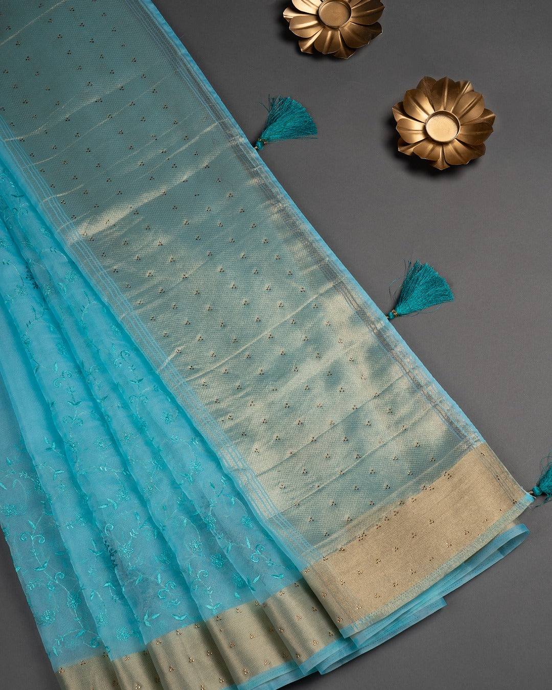 Subtle Sparkle, Pure Sophistication - When Elegance Wears a Shade of Sky