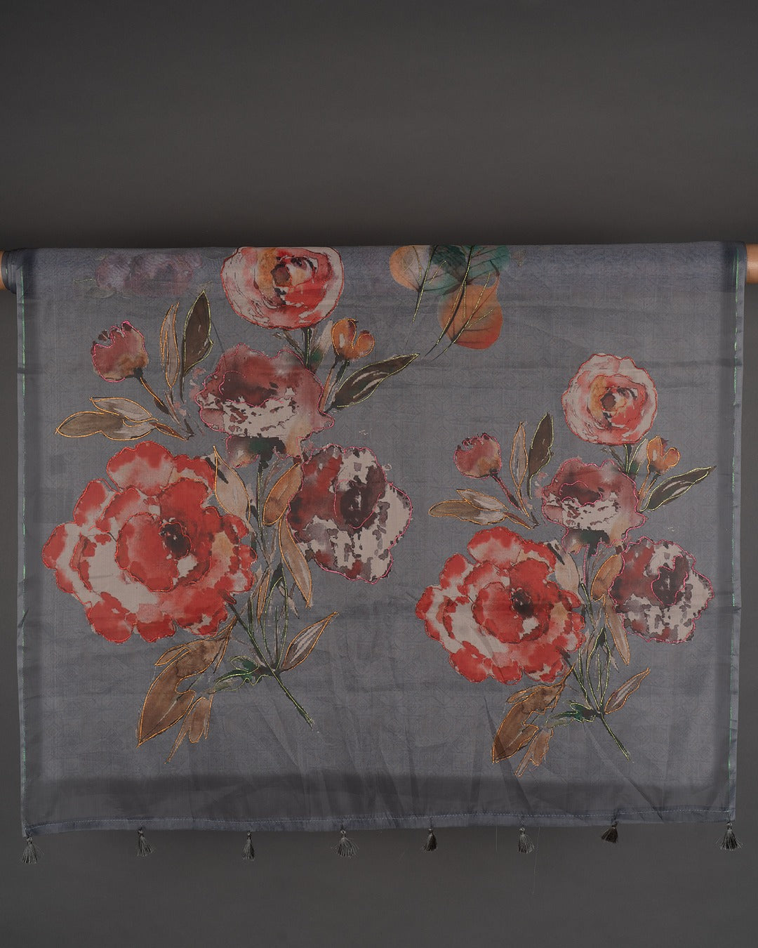 Blooms in Every Drape - A Garden of Grace on Soft Blue