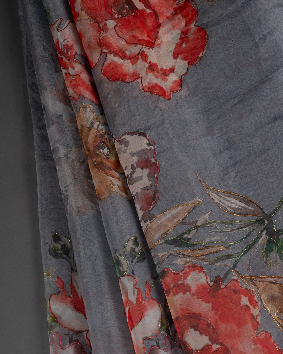 Blooms in Every Drape - A Garden of Grace on Soft Blue