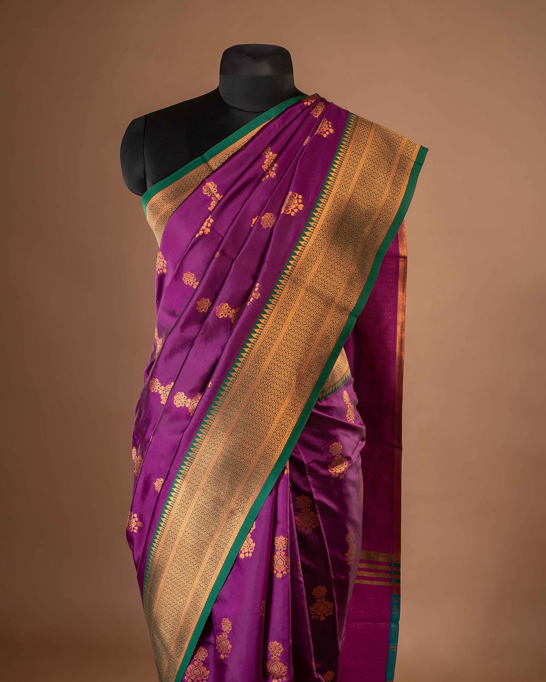 Kanya Kathaa – Royal Purple Paithani Saree with Golden Zari Work